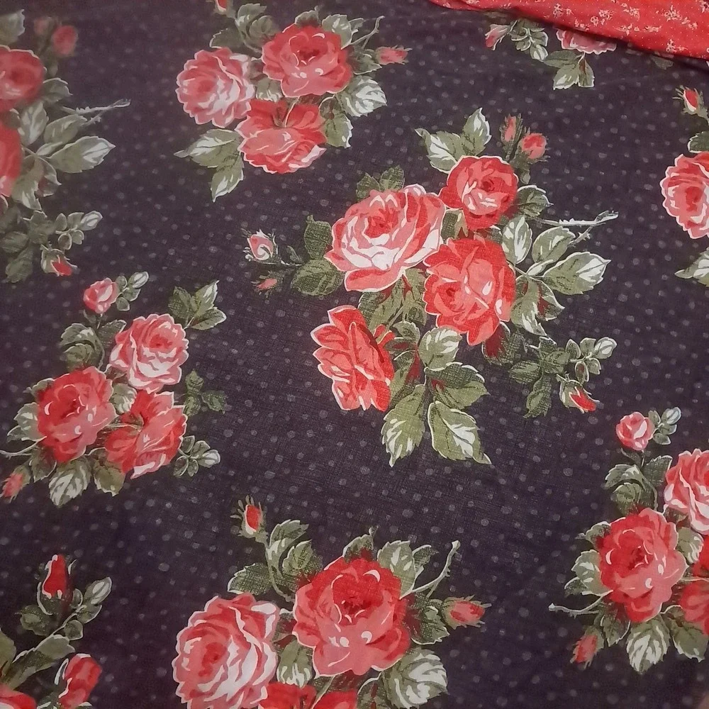 Pioneer Woman Rose Garden Duvet Full/Queen Shams Black Red Floral dark romance